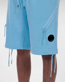 C.P. Company Diagonal Raised Fleece Shorts in Sky Blue