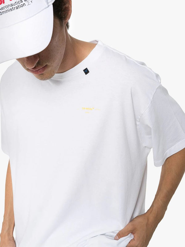 Off-White Yellow Arrow Logo Oversized White T-shirt