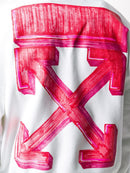 Off-White Pink Marker Arrow Logo White Sweatshirt