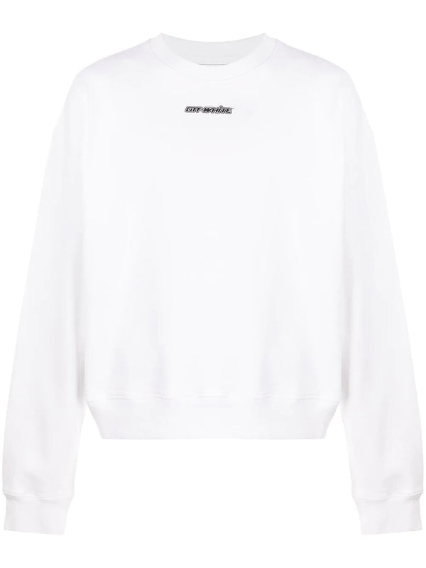 Off-White Pink Marker Arrow Logo White Sweatshirt
