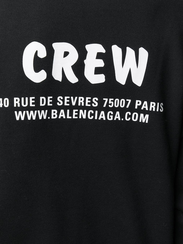 Balenciaga Crew Oversize Hoodie in Black