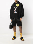 Palm Angels Juggler Pin-Up Print Hoodie in Black