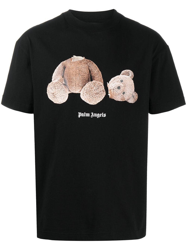 Palm Angels Teddy Bear Logo-Print T-shirt in Black