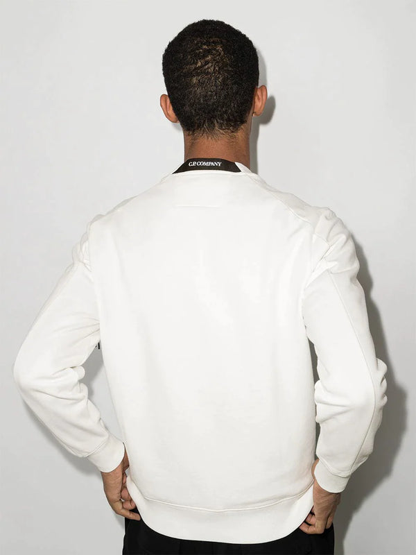 C.P. Company Logo Patch Sweatshirt & Short Set in White