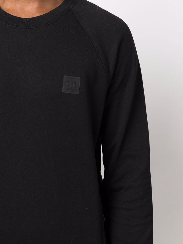 C.P. Company Metropolis Series Diagonal Raised Fleece Sweatshirt in Black