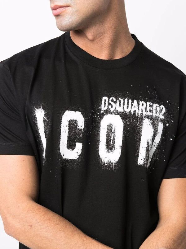 Dsquared2 Icon Spray Logo-print T-shirt in Black