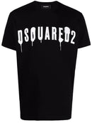 Dsquared2 Graffiti-print Paint Cotton T-shirt in Black