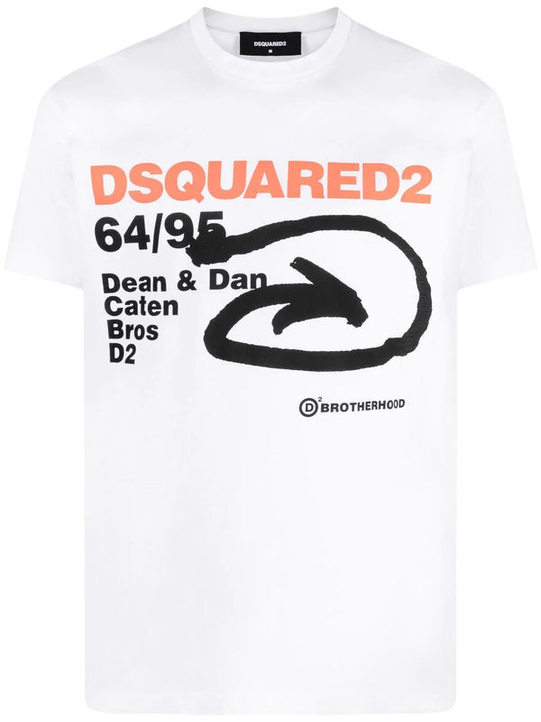 Dsquared2 64/95 Arrow Logo-print Short-sleeve T-shirt in White