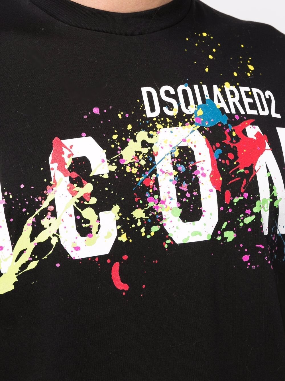 DSquared2 Grey Marl Paint Splatter T-Shirt