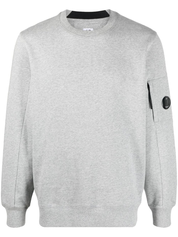 C.P. Company Logo Patch Cotton Sweatshirt in Melange Grey