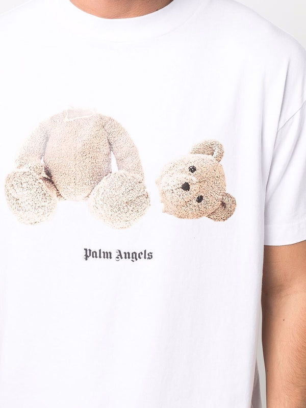Palm Angels Teddy Bear logo-print T-shirt in White