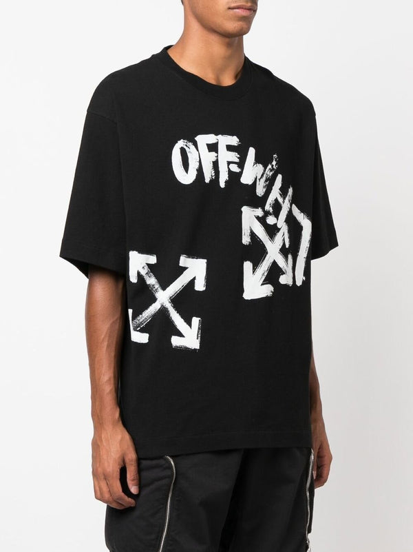 Off-White Paint Script Skater T-shirt Black