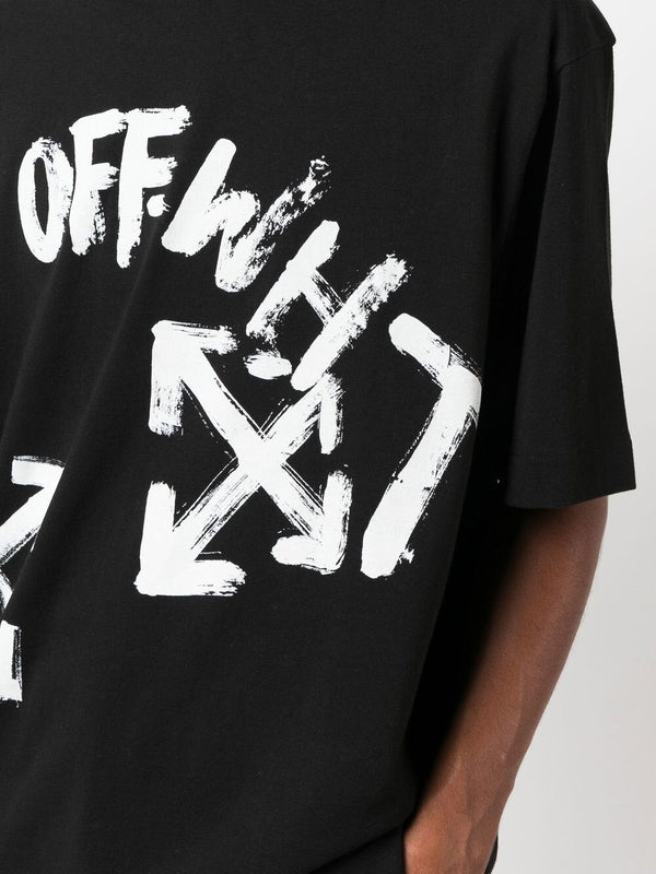Off-White Paint Script Skater T-shirt Black