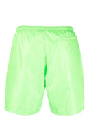 Palm Angels Curved Logo Swim Shorts in Green