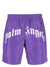 Palm Angels Curved Logo Swimming Shorts in Purple