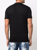 Dsquared2 Yellow Icon Tape Detail Cotton T-shirt in Black