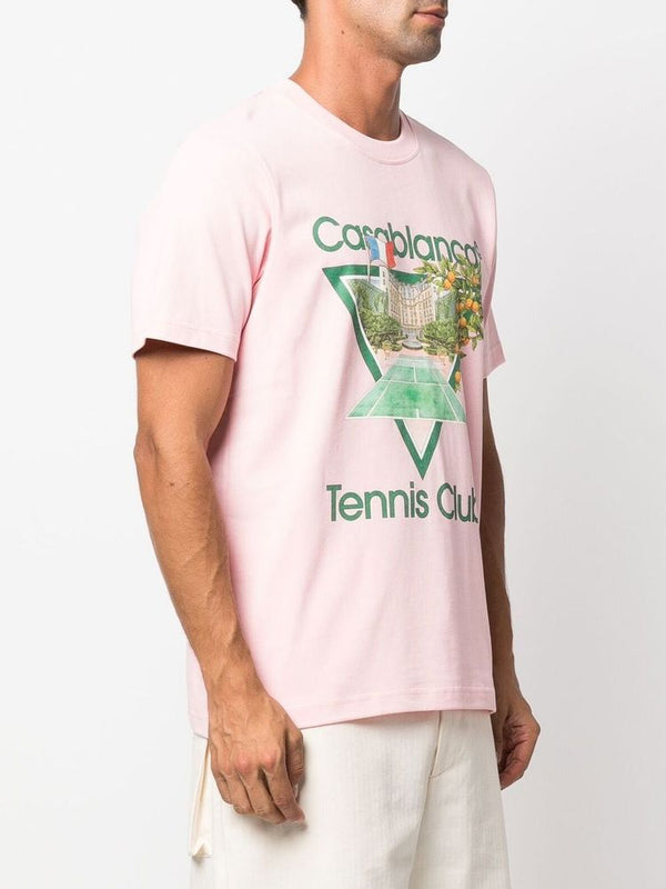 Casablanca Graphic Print Tennis Club T-shirt Pink