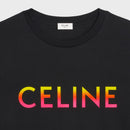 Celine Loose T-shirt With Gradient Celine Print In Black