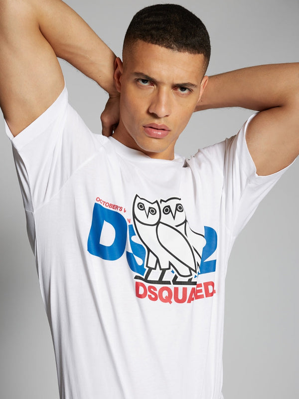 Dsquared2 OVO Capsule Logo Print T-shirt in White